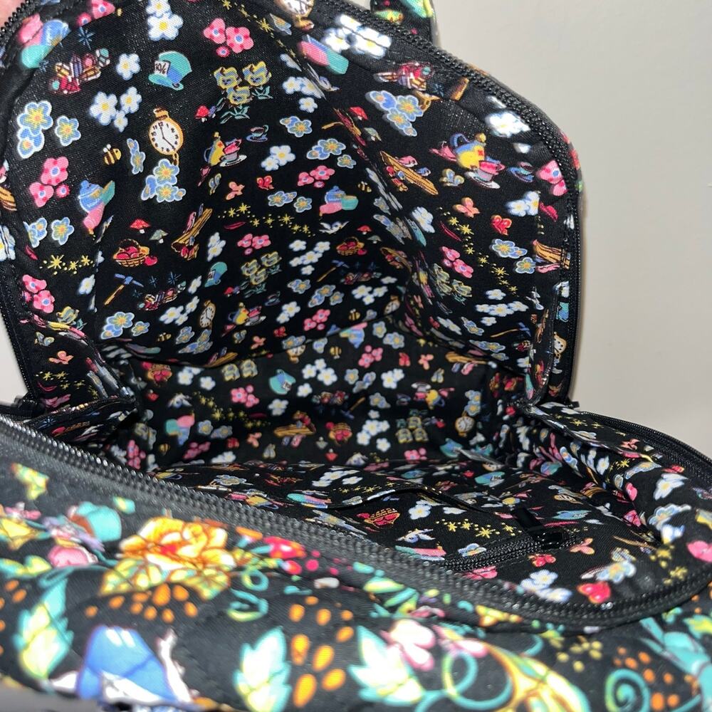 Disney x Vera Bradley Disney Classics On The Green Black Floral Mini Backpack - Picture 4 of 4